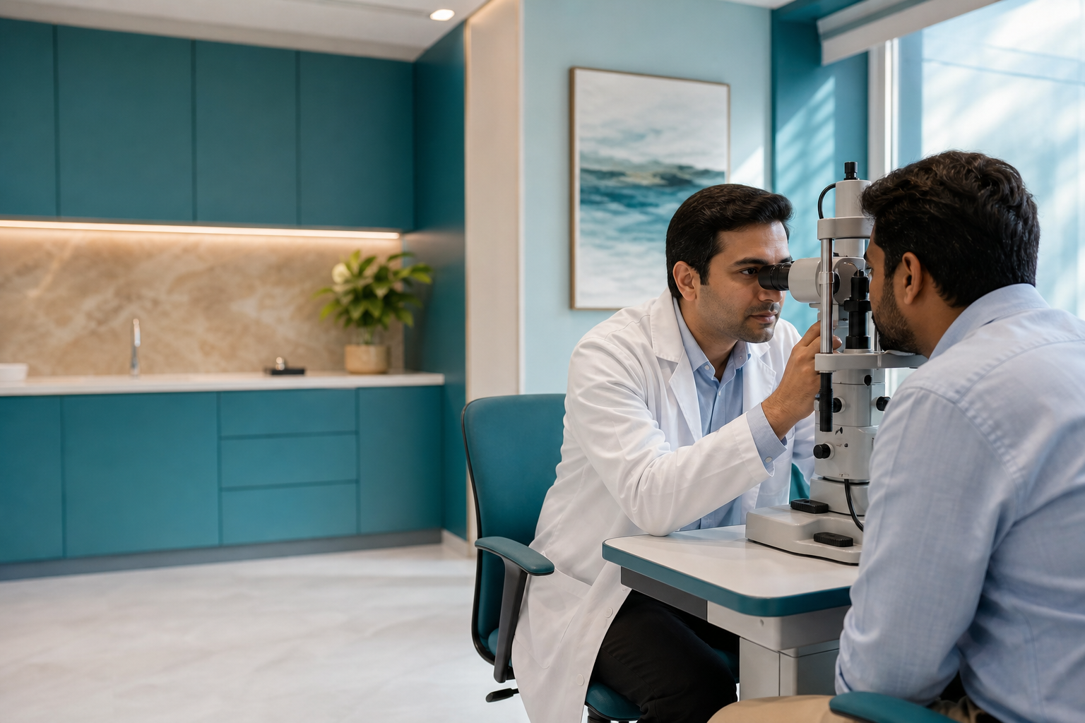 Eye check at M G Eye Foundation